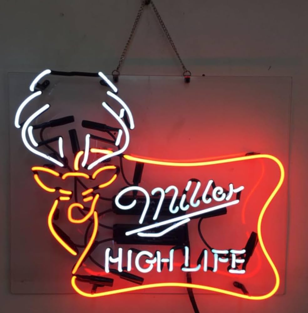 Miller High Life ネオン看板 ビールバケツ型 約30cm Miller High Life ネオン看板 ビールバケツ型 約30cm